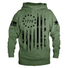 Large Vertical US Flag American Pride Patriot Patriotic USA Hoodie