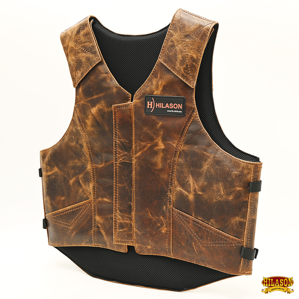 30HS HILASON Bull Riding Vest Safety Protective Leather eBay