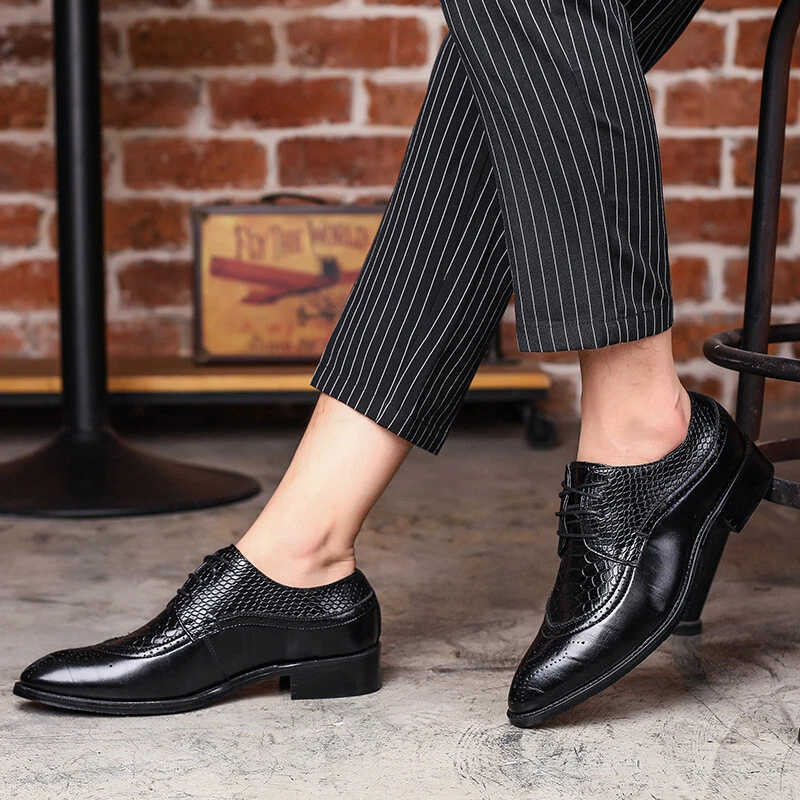 Men's Comfortable Slip On Flat Dress Formal Shoes Bussiness Faux Leather  Shoes