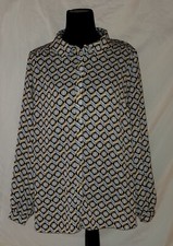 Primark Women’s Button Up Patterned Blouse Size 12 Work Casual CLEARANCE