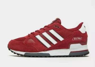 Adidas Originals ZX750 Burgundy & White Herren Sneaker, UK 9 US 9,5 *NEU IM KARTON*