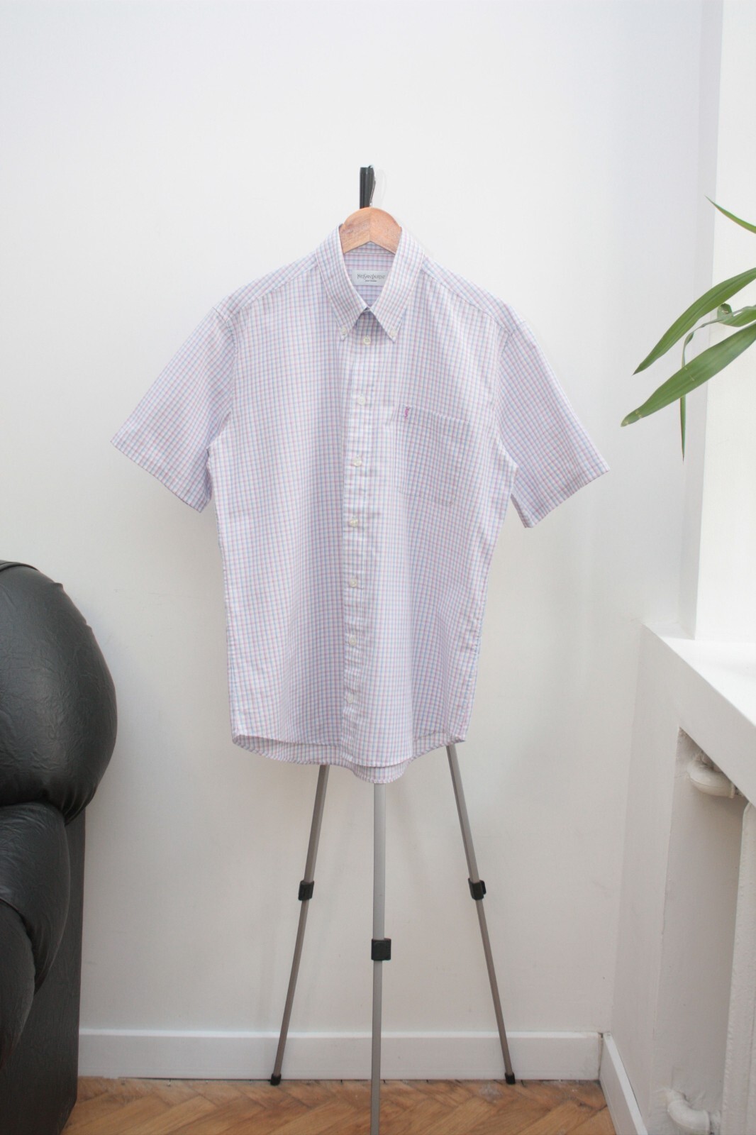 Yves Saint Laurent camicia vintage a quadri manica corta M