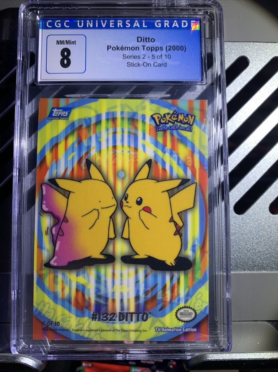 🔥Pokemon Cgc 8 MINT Ditto #5 Topps Tv 2000 Series 2 Stick - Ons