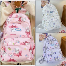 Kuromi Melody Cinnamoroll Schoolbag Backpack Shoulder Bag Girl Travel Bag Nylon