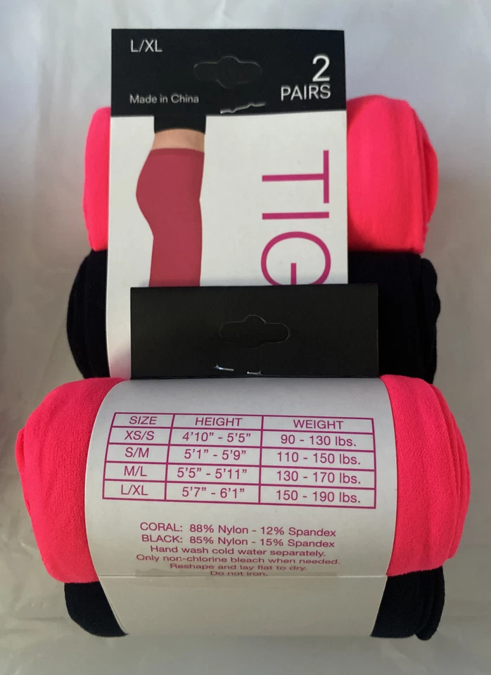 PACK DE 2 MEDIAS NEGRAS Y ROSAS MEDIANAS/GRANDES Foto 4 de 4