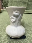 Van Briggle vase white tulip vase w blue highlites