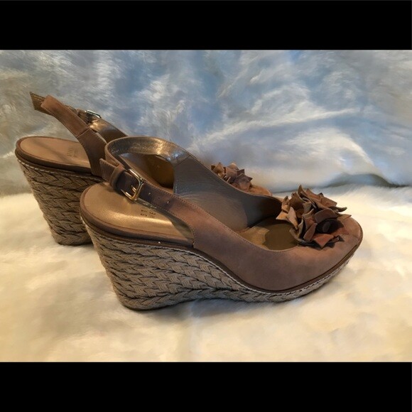 SAINT LAURENT Zeppa Stuart Weitzmann rosetta scamosciata slingback taglia: 10 5 709 35