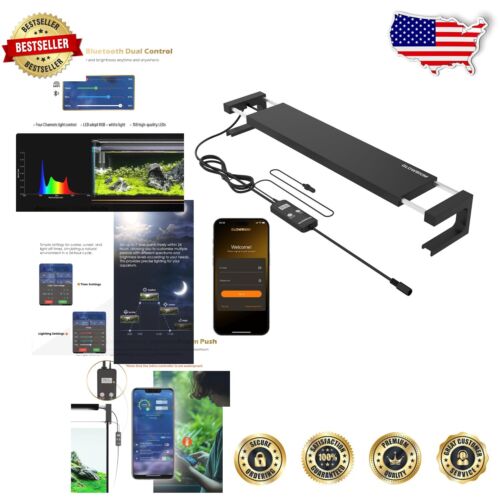 Premium Smart APP Controlled Aquarium Light with Temperature Alerts for 48-60 in