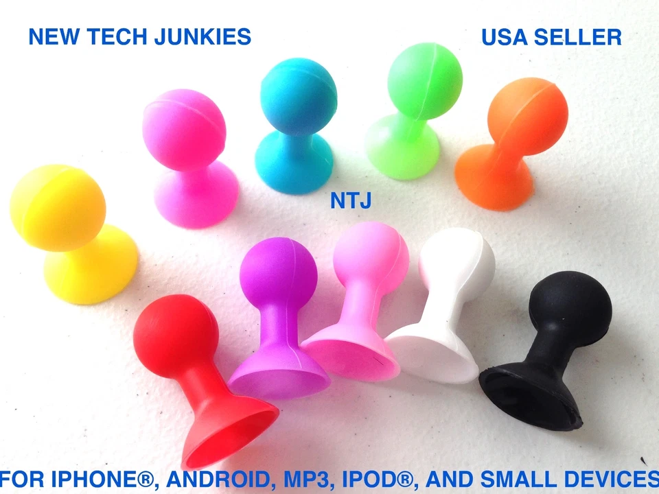 2X COLOR SUCTION CUP phone stand holder mount for iphone 8 7 4s 5 galaxy s7 ipod - Image 2 of 4