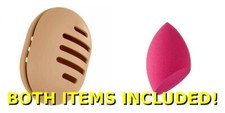 Makeup Sponge Holder Khaki  FREE Pink Makeup Sponge   Stylish  Practical Set