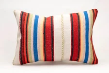 Kilim Pillow Cover, 16x24 inc, Vintage Sofa Pillow, Handmade Decorative Pillow