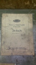 Bullard Vertical Turret Lathe 24" Parts List Manual ORIGINAL 