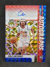 2020-21 Mosaic Cole Anthony Rookie Choice Fusion Red and Yellow RC Auto #RA-CAN