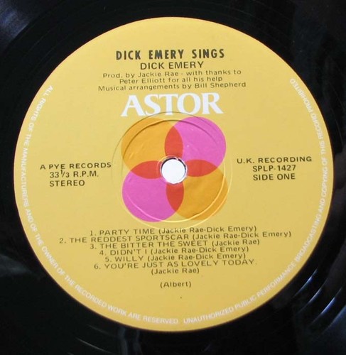 DICK EMERY Sings LP SirH70 - 第 3/3 張圖片