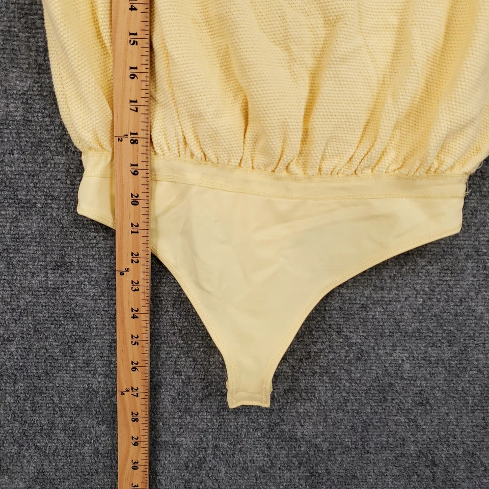 NUEVO Body Free People Mujer XS Amarillo Peek Aye Tanga Elástico Sin Mangas Foto 4 de 4