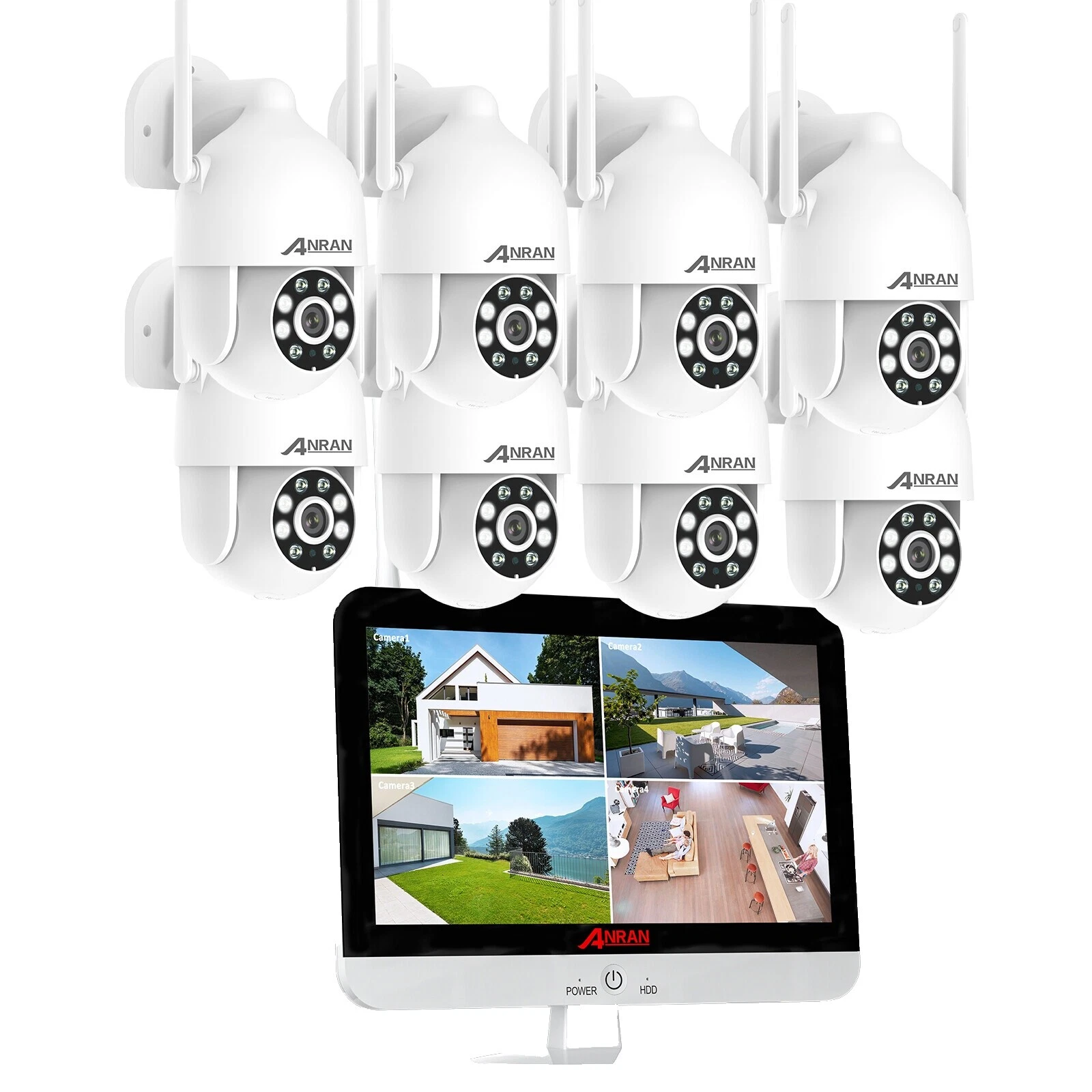 ANRAN IP & Smart Security Camera Systems 8 Cameras Included
