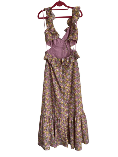 ASTR The Label Dress Womens Size XS Multicolor Olivette Floral Midi Ruffle NWT - Picture 4 of 14