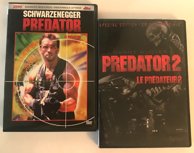 Predator + Predator 2 DVD Lot 1987/1990 Schwarzenegger Survival Horror 3-Discs