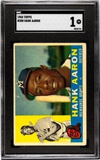 1960 Topps HANK AARON Milwaukee Braves #300 SGC 1 Poor Condition