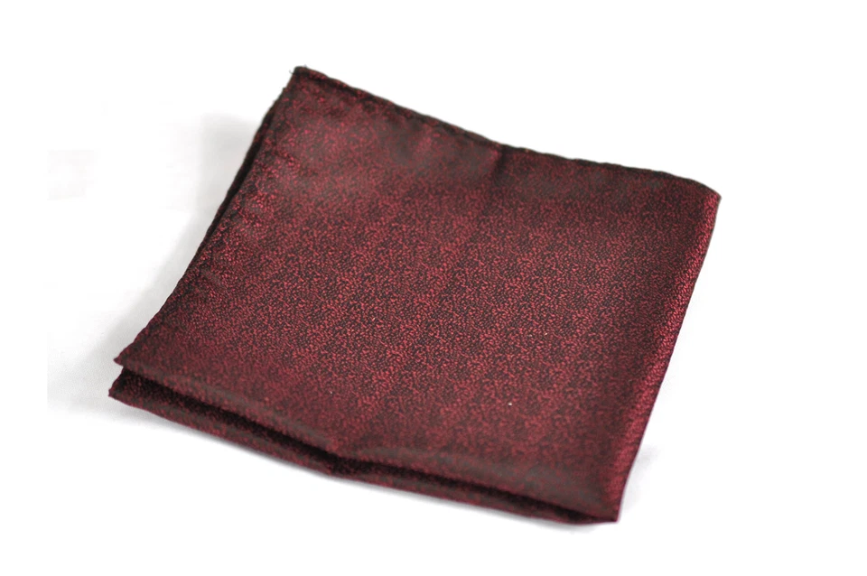 MENS BOW TIE + POCKET SQUARE Hanky Handkerchief Wedding Party DARK RED ELEGANT - Image 3 of 4