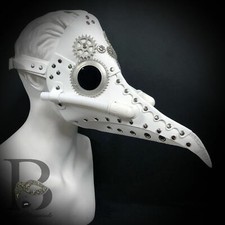 Men's Masks: Plague Doctor Masks - Raven Bird Mask White Masquerade Mask Head Ha