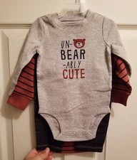 Carters 6 mths Boys 3 Piece Set "Unbearably Cute"