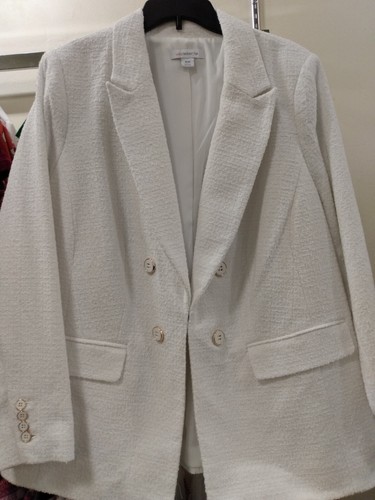 NEW Liz Claiborne White Polyester Wool 