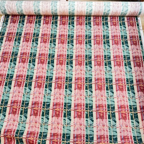 vtg fabricut upholstery fabric stanley king country springs red stripe 10 yr 54" - Picture 6 of 13