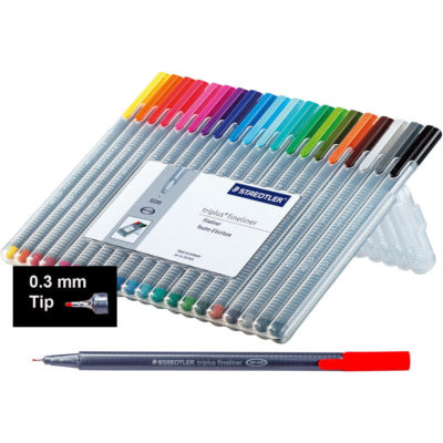 Staedtler Triplus Fineliner Set 20pcs Assorted Colors 334 Sb20 