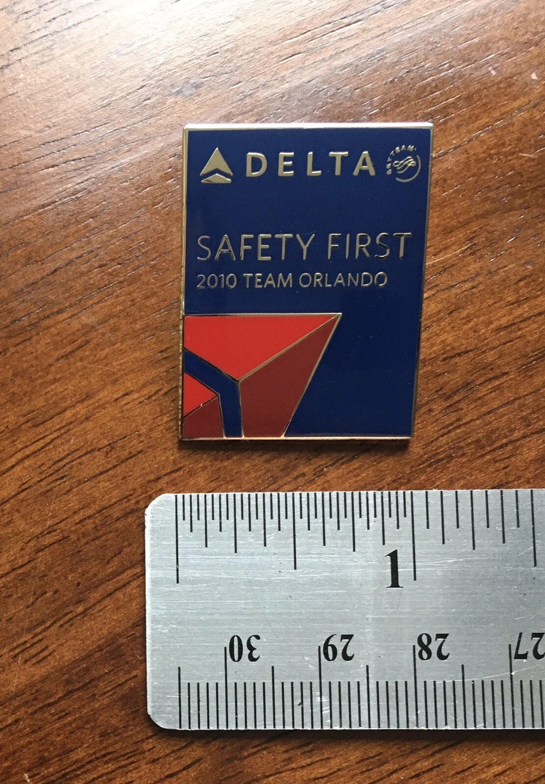 Hard To Find Vintage Delta Air Lines Safety First 2010 Team Orlando Widget Pin - product detail image 2