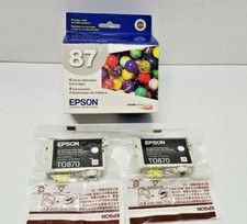 Epson 87 Gloss Optimizer Ink Cartridge Lot of 6 NEW OEM Genuine Sealed T0870