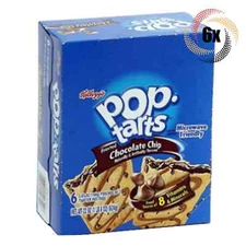 Full Box 6x Packs Kellogg's Pop Tarts Frosted Chocolate Chip Pastries - 3.67oz
