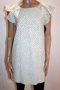 zara cream polka dot dress