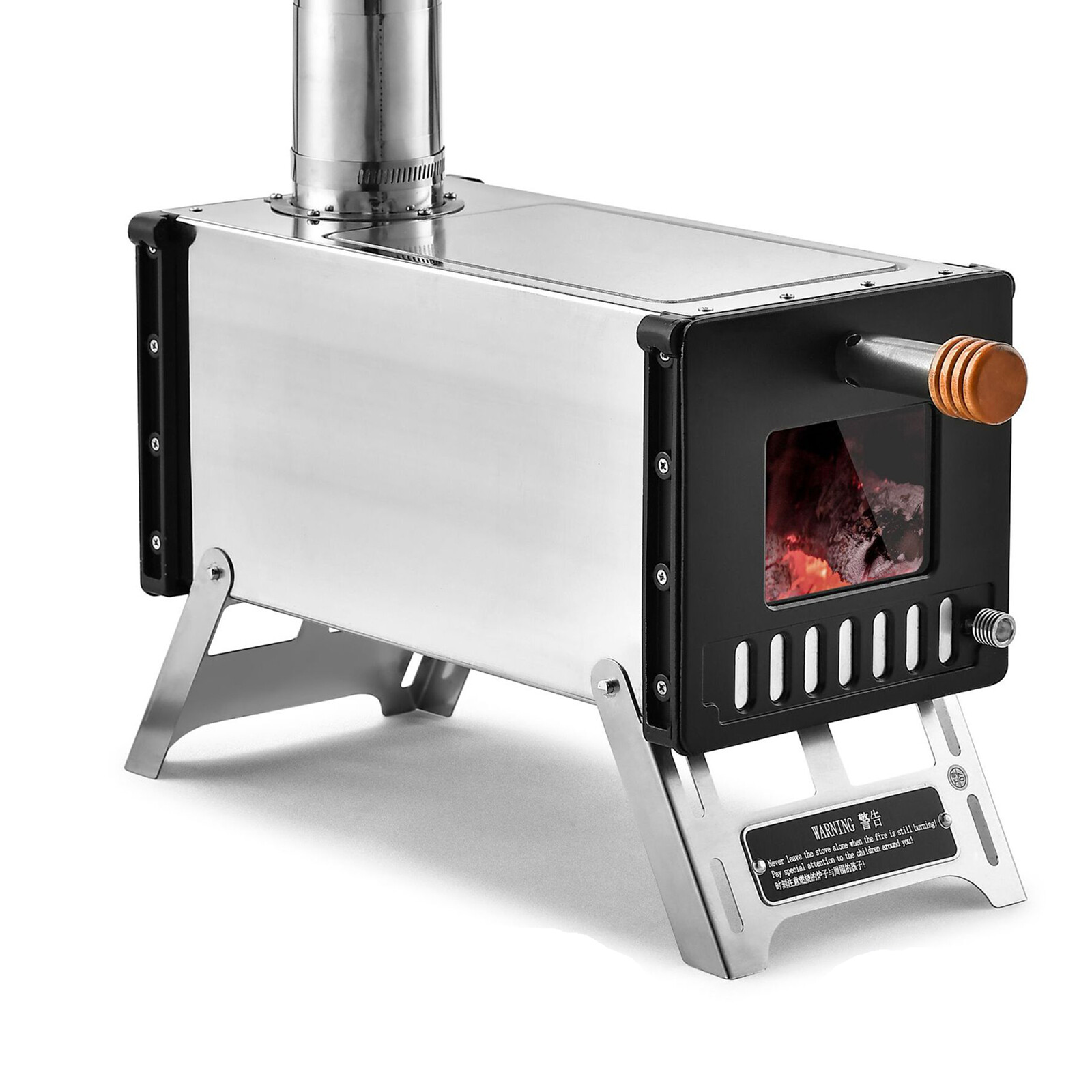 Stainless Steel Tent Wood Stove Camping Wood Burning Stove with Pipes -UK  Q0A2 | eBay