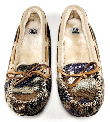 women's sequin moccasins