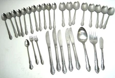 30 Pieces Oneida Community Chatelaine Stainless Flatware MIxed