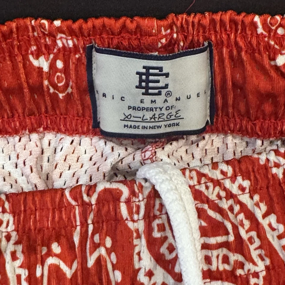 Шорты Eric Emanuel EE Basic красные бандана пейсли | XL | сделано в Нью-Йорке | редкие - Изображение 4 из 4