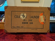 Vintage Enfield Laundry Box UK suitcase 1947 Cunard Line luggage 1950 Brooklyn
