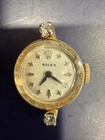 Vtg 1950's Ladies 14K Rolex Cocktail Rare Star Dial 15 mm Watch 2 Diamonds 6 Gr.