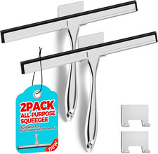 2PACK 12-Inch All-Purpose Shower Squeegee for Shower Doors, Tile Shower Walls, B