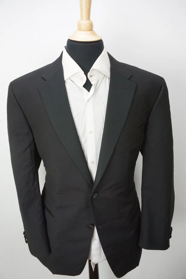 Canali Black Two Button Mohair Blend 2 Pc Tuxedo Jacket Pants Sz 48R NEW - Image 3 of 4