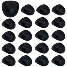 mifengda 50 Pieces Mini Western Cowboy Cowgirl Hat 5cm/1.96inch, Black
