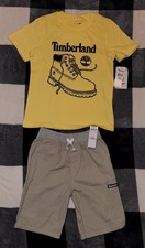 Timberland Boys Size 6 Two Piece Set Tshirt And Cargo Shorts