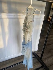Girls Light Blue solo Dance Costume with Embellished Details