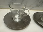 NESPRESSO View Espresso Cups Saucers Glass Stainless 2 Cups Demitasse EUC — photo 4