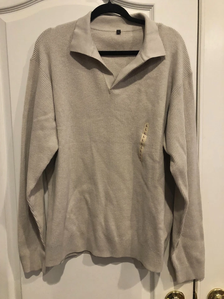 Suéter patrón acanalado Muji para hombre - talla L Foto 3 de 4