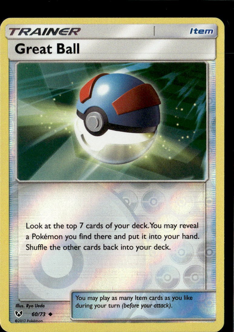 Pokemon Great Ball 60/73 Shining Legends Reverse Holo Uncommon 2 Card Lot LP