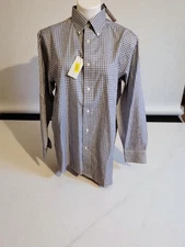 Daniel Cremieux Signature Collection Black/Brown Button Down MED.NWT
