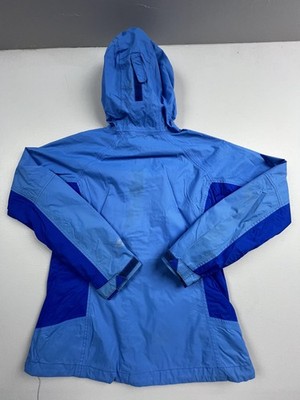 Columbia Jacket Womens Medium Blue Omni-Tech Hooded Rain Coat