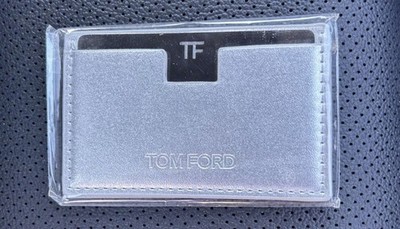 Tom Ford Silver Wallet Card Holder Slim Chrome Mirror New Minimalist Unisex
